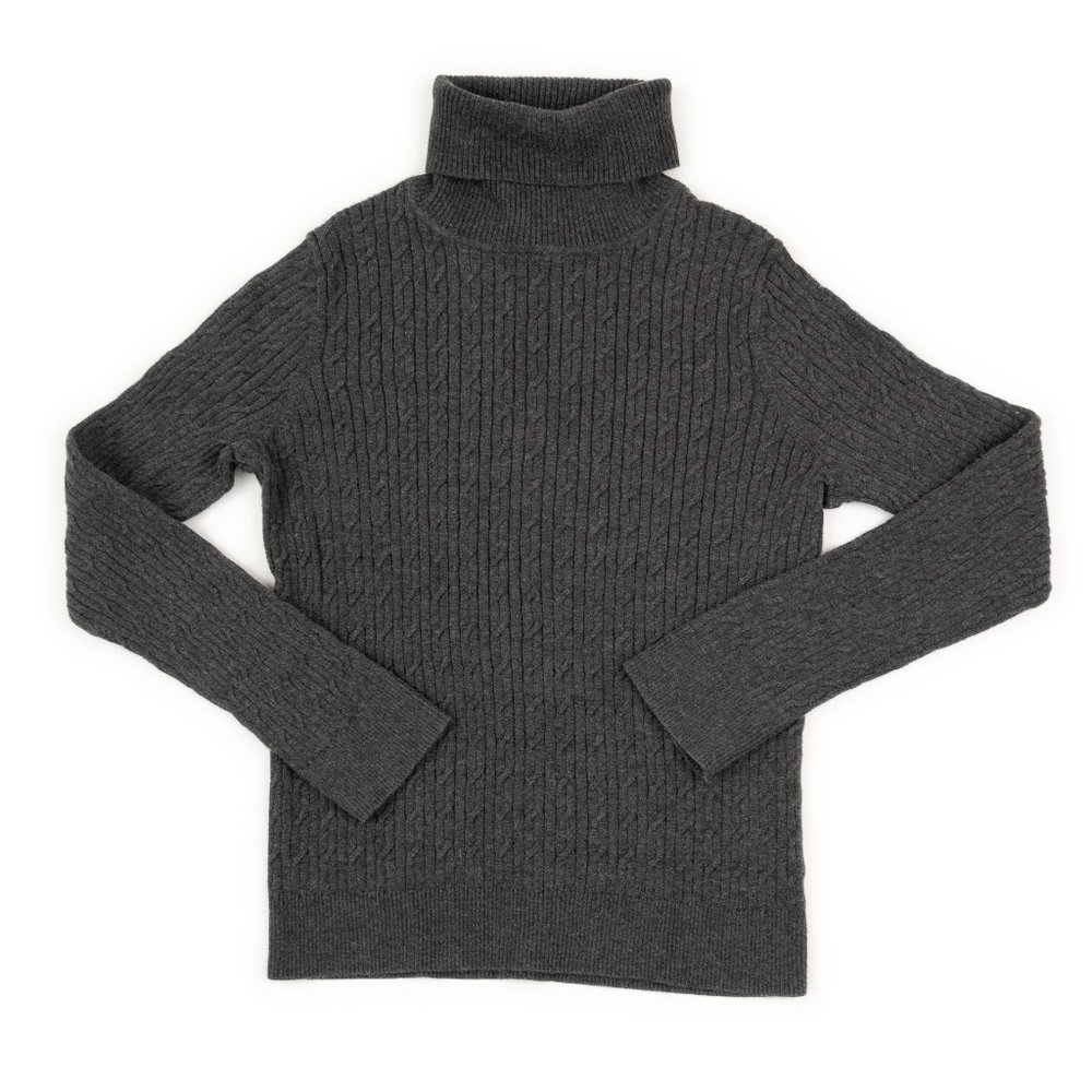 TALBOTS Petites stretch Pima cotton cable knit sweater size S